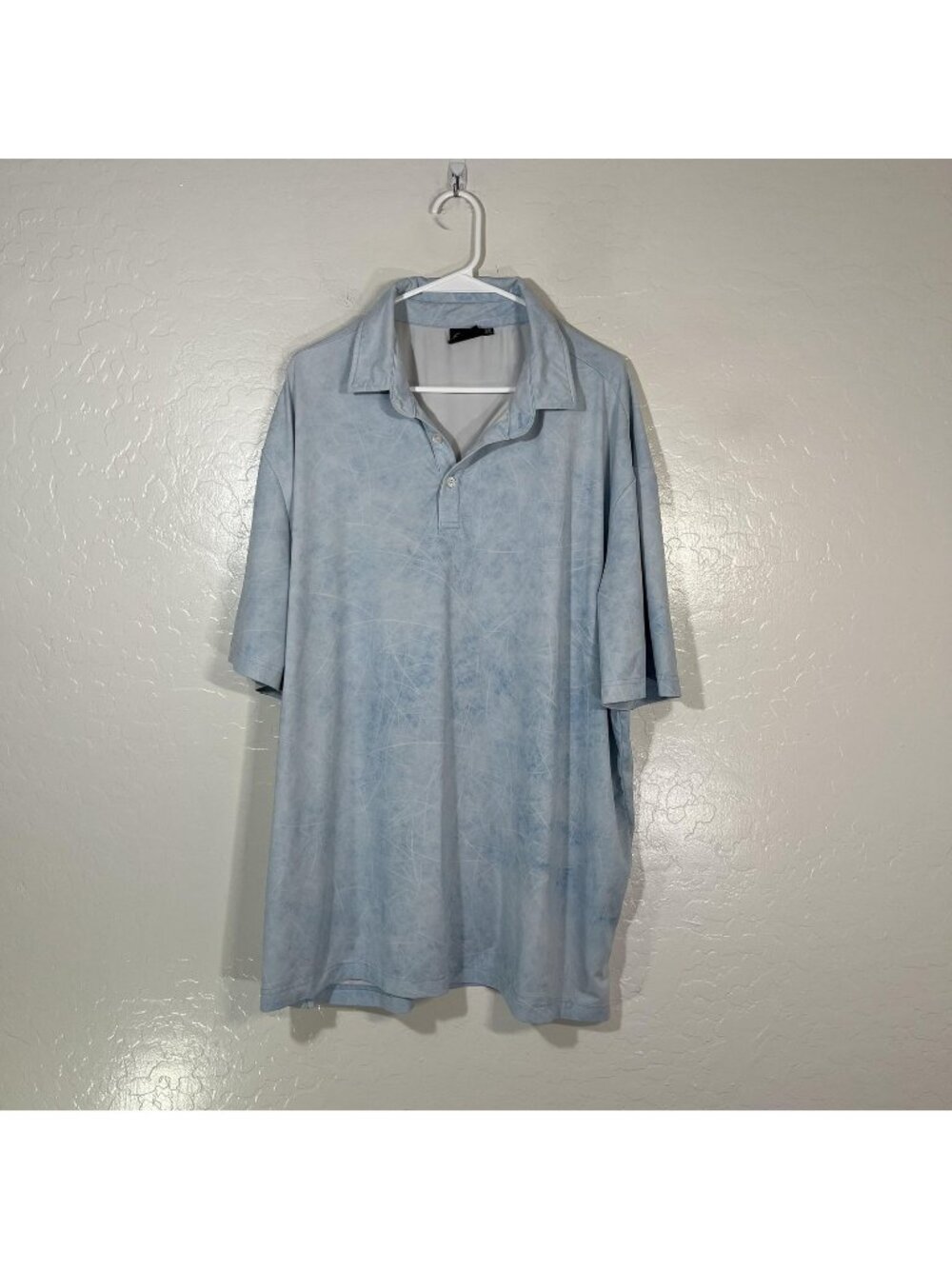 Sunday Swagger Polo Shirt Mens 3XL Blue Geometric Golf Performance Stretch Top